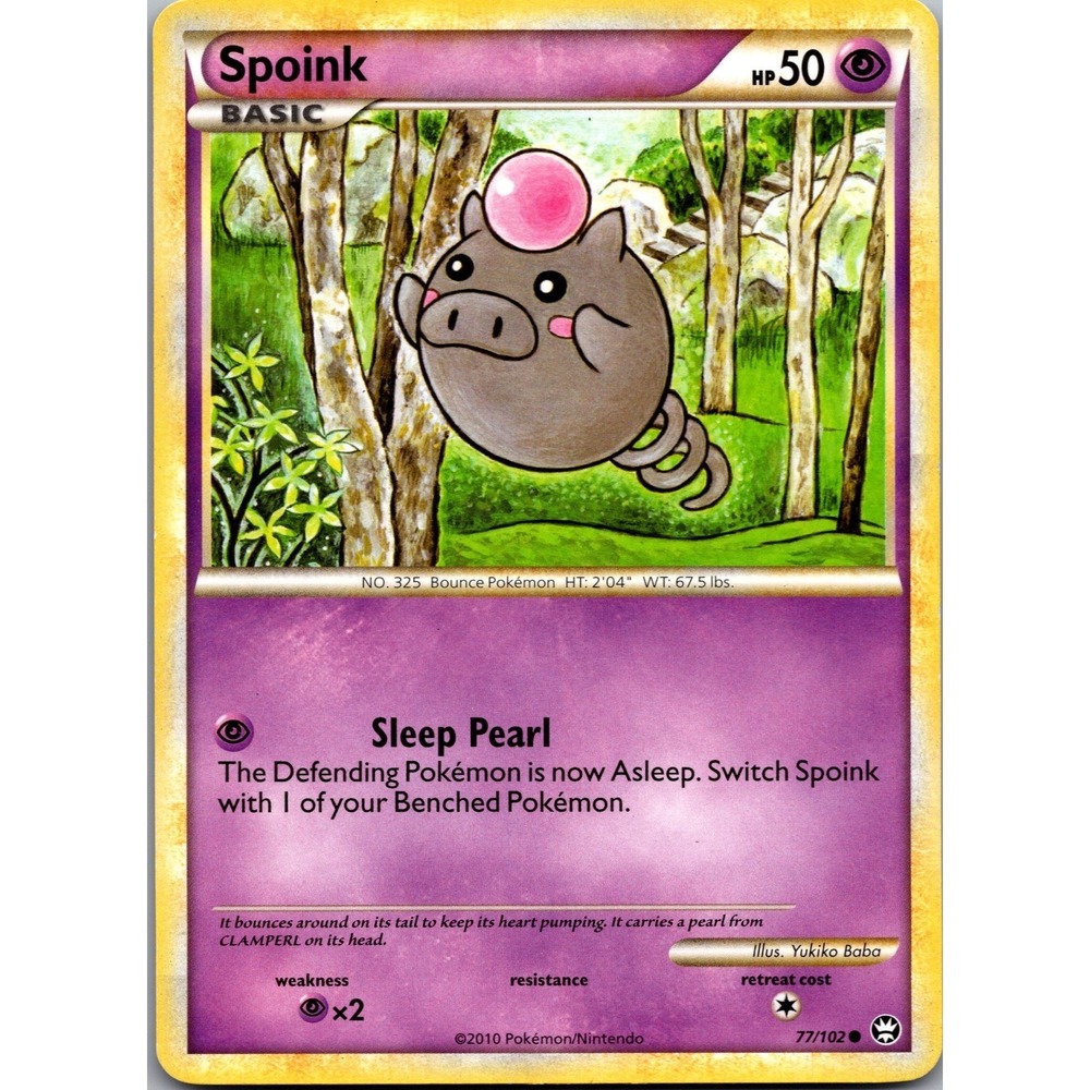 Spoink Common Triumphant 77/102 Pokemon TCG Psychic Card LP Normal Finish